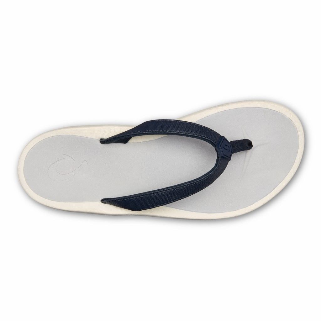 Olukai Women's Pi Oe Flip Flop - Trench Blue / Mist Grey US273-418